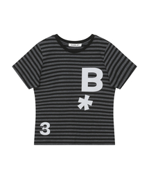 3 logoドットスリムフィットTシャツ[ブラック]（Tシャツ/カットソー