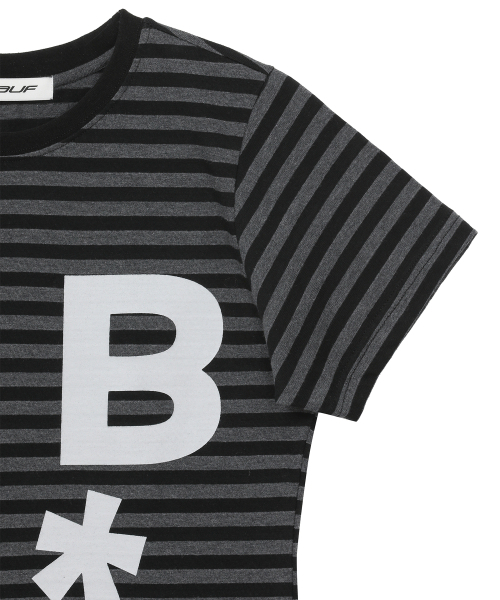 BAUF（バウフ）の「B logo スリムフィットTシャツ [ストライプブラック]（Tシャツ/カットソー・レディース・その他・FREE）」の6枚目の写真
