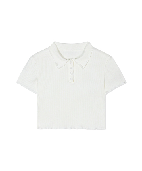 MOAA(モア)の「フリルエッジクロップ(ホワイト)(Tシャツ/カットソー・レディース・その他・SMALL/MEDIUM)」の2枚目の写真