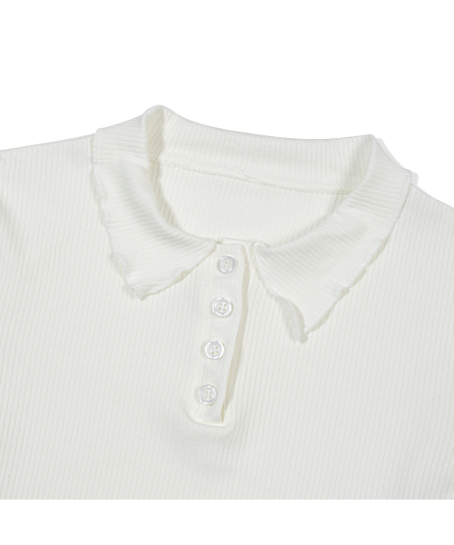 MOAA(モア)の「フリルエッジクロップ(ホワイト)(Tシャツ/カットソー・レディース・その他・SMALL/MEDIUM)」の4枚目の写真