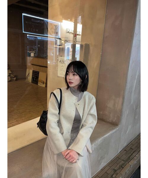 MUSINSA STANDARD WOMAN（ムシンサスタンダードウーマン）の「ウィメンズテンセルスリムタートルネックTシャツ[ライトグレー]（Tシャツ/カットソー・レディース・その他・SMALL/MEDIUM/LARGE/X-LARGE/X-SMALL）」の6枚目の写真