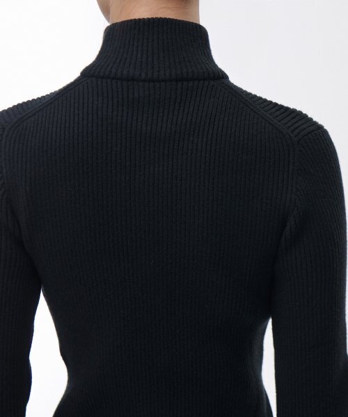 MUSINSA STANDARD WOMAN（ムシンサスタンダードウーマン）の「ウィメンズリブスリムニットジップアップ[ブラック]（ニット/セーター・レディース・その他・SMALL/MEDIUM/LARGE）」の5枚目の写真