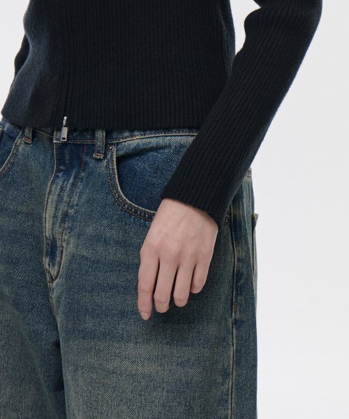 MUSINSA STANDARD WOMAN（ムシンサスタンダードウーマン）の「ウィメンズリブスリムニットジップアップ[ブラック]（ニット/セーター・レディース・その他・SMALL/MEDIUM/LARGE）」の6枚目の写真