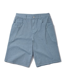 Verdnt（バーダント）の「レイヤードカーゴツイルコットンバミューダショーツ[ブルー]（その他パンツ）」