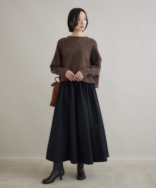 Paradise Picnic（パラダイスピクニック）の「Dignite Collier バックリボンニット（ニット/セーター・レディース・ホワイト/ブラック/ブラウン/グリーン・FREE）」の5枚目の写真