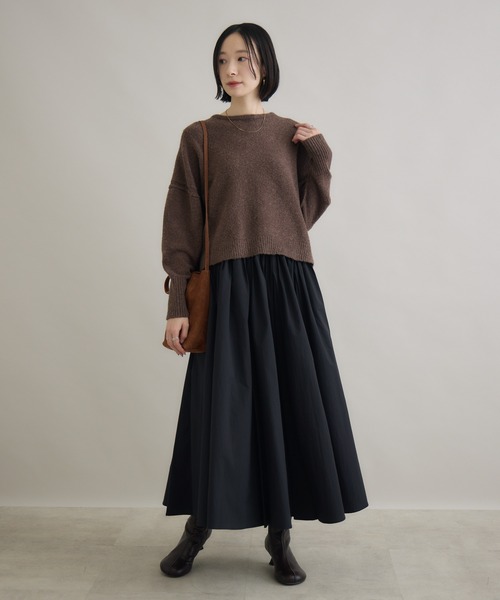 Paradise Picnic（パラダイスピクニック）の「Dignite Collier バックリボンニット（ニット/セーター・レディース・ホワイト/ブラック/ブラウン/グリーン・FREE）」の7枚目の写真