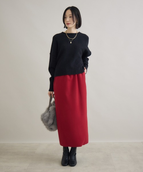 Paradise Picnic（パラダイスピクニック）の「Dignite Collier バックリボンニット（ニット/セーター・レディース・ホワイト/ブラック/ブラウン/グリーン・FREE）」の17枚目の写真