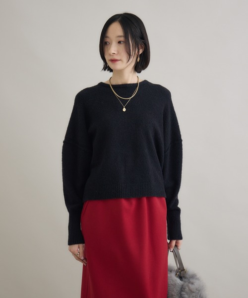 Paradise Picnic（パラダイスピクニック）の「Dignite Collier バックリボンニット（ニット/セーター・レディース・ホワイト/ブラック/ブラウン/グリーン・FREE）」の20枚目の写真