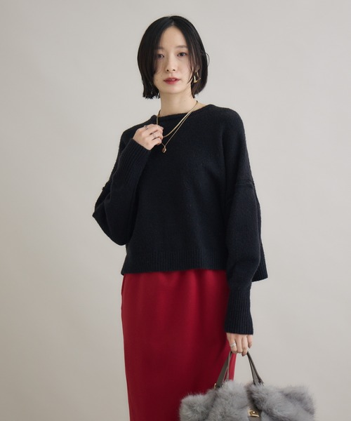 Paradise Picnic（パラダイスピクニック）の「Dignite Collier バックリボンニット（ニット/セーター・レディース・ホワイト/ブラック/ブラウン/グリーン・FREE）」の21枚目の写真