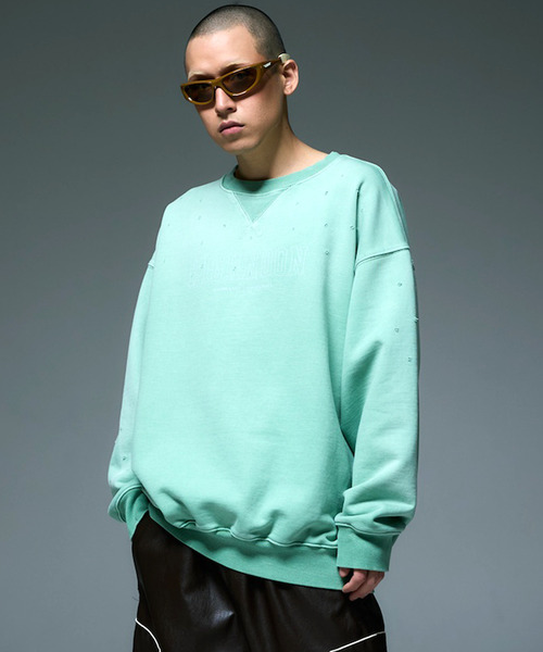 LIBERE(リベーレ)の「LIBERE リベーレ / HIGHNOON CREWNECK SWEAT ビッグシルエットハイヌーンクルーネックスウェット / 255222-255223(スウェット・メンズ・ブラック/グリーン・SMALL/MEDIUM/LARGE)」の2枚目の写真