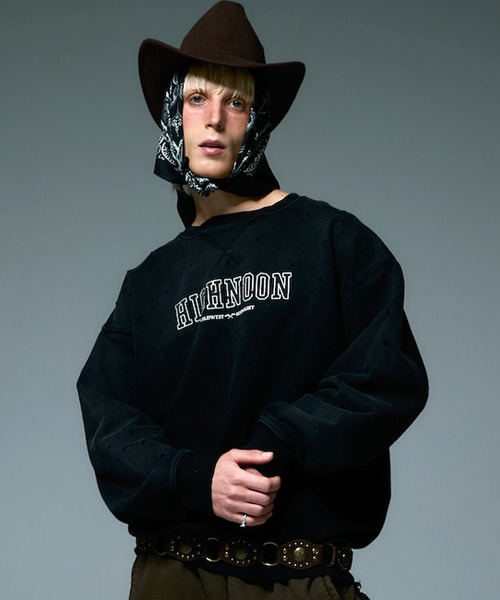 LIBERE(リベーレ)の「LIBERE リベーレ / HIGHNOON CREWNECK SWEAT ビッグシルエットハイヌーンクルーネックスウェット / 255222-255223(スウェット・メンズ・ブラック/グリーン・SMALL/MEDIUM/LARGE)」の1枚目の写真