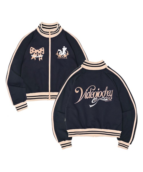 Video Jockey（ビデオジョッキー）の「【セットアップ対応】JOCKEY CLUB TRACK TOP / ジョッキークラブ トラックジャージトップス（ジャージ・レディース・ネイビー/ブラウン・F）」の4枚目の写真
