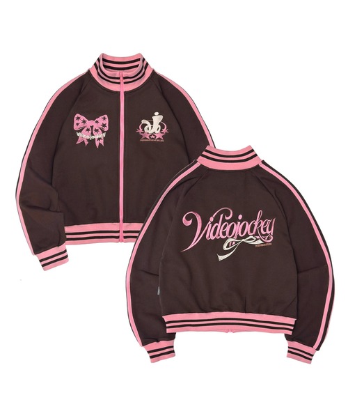 Video Jockey（ビデオジョッキー）の「【セットアップ対応】JOCKEY CLUB TRACK TOP / ジョッキークラブ トラックジャージトップス（ジャージ・レディース・ネイビー/ブラウン・F）」の5枚目の写真