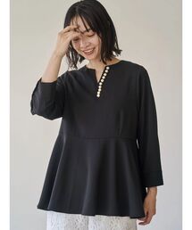 TONAL | パールキーネックペプラムブラウス(シャツ/ブラウス)