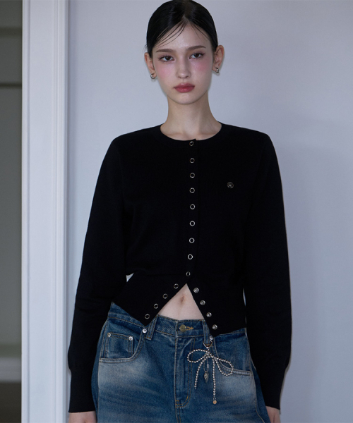 ROSEFRANTZ（ロゼフランツ）の「Eyelet Round Cardigan [Black]（カーディガン/ボレロ・レディース・ブラック・FREE）」の2枚目の写真