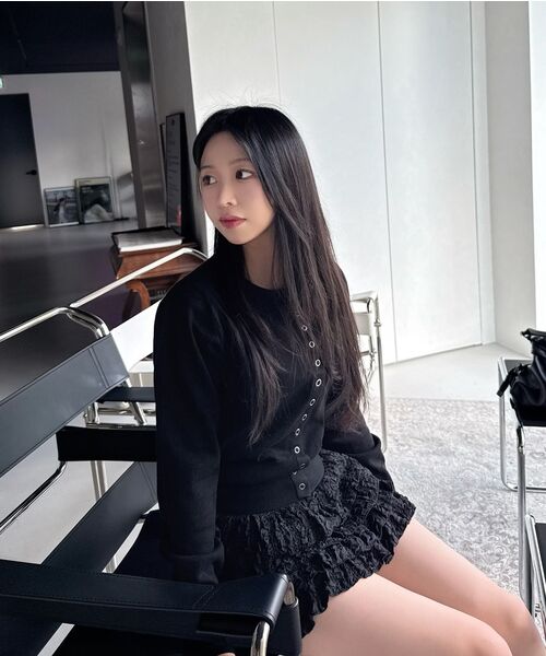 ROSEFRANTZ（ロゼフランツ）の「Eyelet Round Cardigan [Black]（カーディガン/ボレロ・レディース・ブラック・FREE）」の3枚目の写真