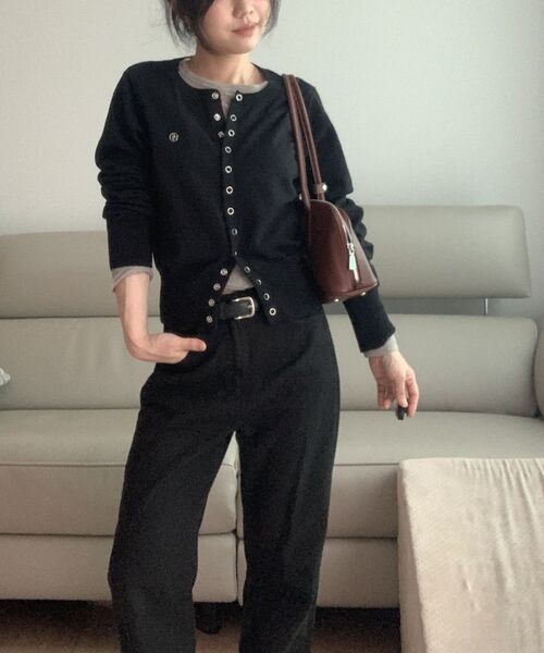 ROSEFRANTZ（ロゼフランツ）の「Eyelet Round Cardigan [Black]（カーディガン/ボレロ・レディース・ブラック・FREE）」の6枚目の写真
