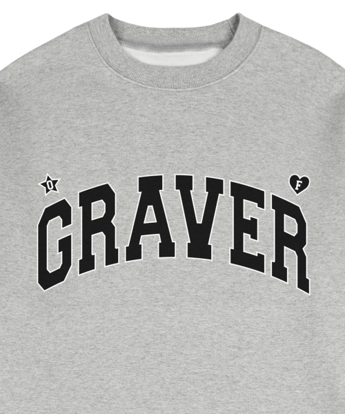 GRAVER（グレーバー）の「[UNISEX]OF GRAVER アーチロゴ スウェット_グレー（スウェット・レディース・ブラック・MEDIUM/LARGE/X-LARGE）」の3枚目の写真