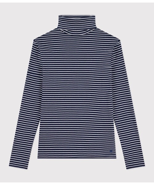 PETIT BATEAU(プチバトー)の「タートルネック長袖Tシャツ(Tシャツ/カットソー・レディース・ブルー系その他・SMALL/MEDIUM/X-SMALL/XX-SMALL)」の1枚目の写真