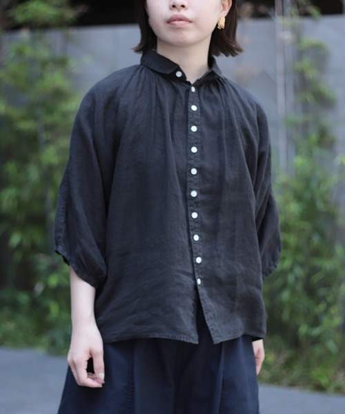 [Brocante / ブロカント] リネンキャンバス グランシャツ