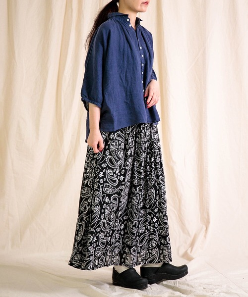Brocante（ブロカント）の「[Brocante / ブロカント] リネンキャンバス グランシャツ（シャツ/ブラウス・レディース・ホワイト/ライトグレー/ブラック/ネイビー/グレイッシュベージュ・2）」の21枚目の写真