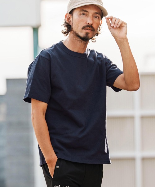 1minute 1second(ワンミニットワンセカンド)の「mt10109-10oz t-shirt with heart patch Tシャツ(1M26H260)(Tシャツ/カットソー・メンズ・グレイッシュベージュ/ブラック/ネイビー/ホワイト・S/M/L/XL)」の4枚目の写真