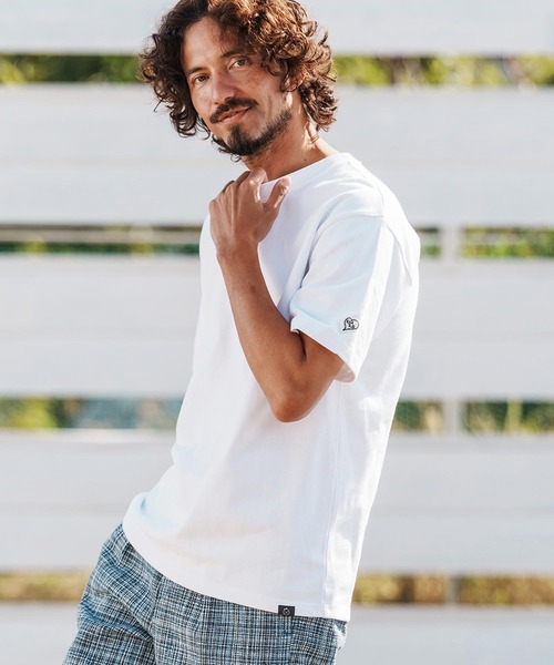 1minute 1second(ワンミニットワンセカンド)の「mt10109-10oz t-shirt with heart patch Tシャツ(1M26H260)(Tシャツ/カットソー・メンズ・グレイッシュベージュ/ブラック/ネイビー/ホワイト・S/M/L/XL)」の2枚目の写真