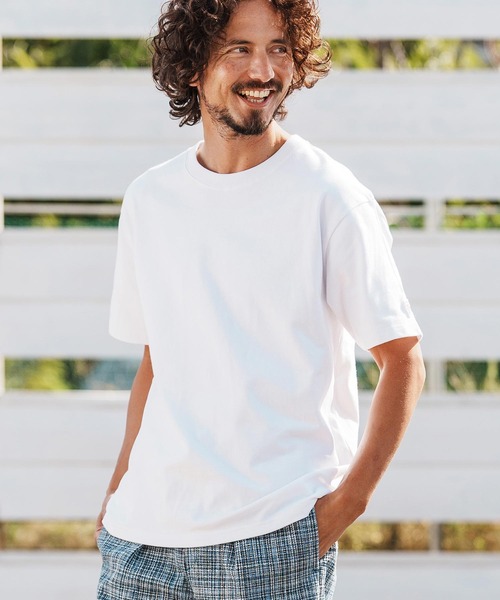 1minute 1second(ワンミニットワンセカンド)の「mt10109-10oz t-shirt with heart patch Tシャツ(1M26H260)(Tシャツ/カットソー・メンズ・グレイッシュベージュ/ブラック/ネイビー/ホワイト・S/M/L/XL)」の5枚目の写真
