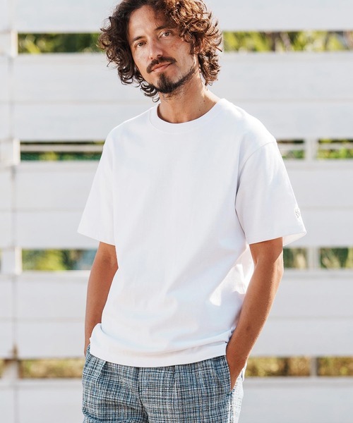 1minute 1second(ワンミニットワンセカンド)の「mt10109-10oz t-shirt with heart patch Tシャツ(1M26H260)(Tシャツ/カットソー・メンズ・グレイッシュベージュ/ブラック/ネイビー/ホワイト・S/M/L/XL)」の6枚目の写真