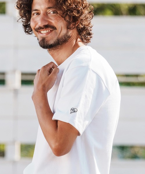 1minute 1second(ワンミニットワンセカンド)の「mt10109-10oz t-shirt with heart patch Tシャツ(1M26H260)(Tシャツ/カットソー・メンズ・グレイッシュベージュ/ブラック/ネイビー/ホワイト・S/M/L/XL)」の7枚目の写真