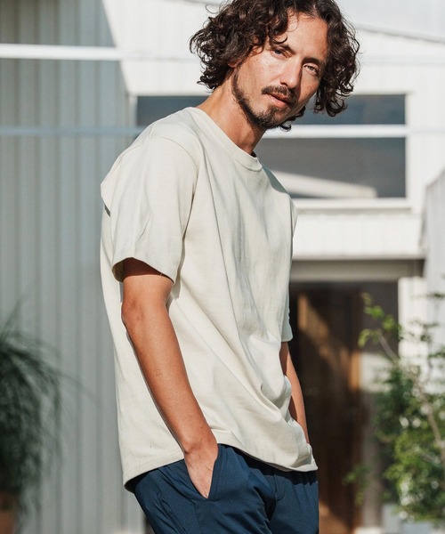 1minute 1second(ワンミニットワンセカンド)の「mt10109-10oz t-shirt with heart patch Tシャツ(1M26H260)(Tシャツ/カットソー・メンズ・グレイッシュベージュ/ブラック/ネイビー/ホワイト・S/M/L/XL)」の10枚目の写真