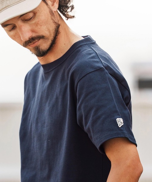 1minute 1second(ワンミニットワンセカンド)の「mt10109-10oz t-shirt with heart patch Tシャツ(1M26H260)(Tシャツ/カットソー・メンズ・グレイッシュベージュ/ブラック/ネイビー/ホワイト・S/M/L/XL)」の16枚目の写真