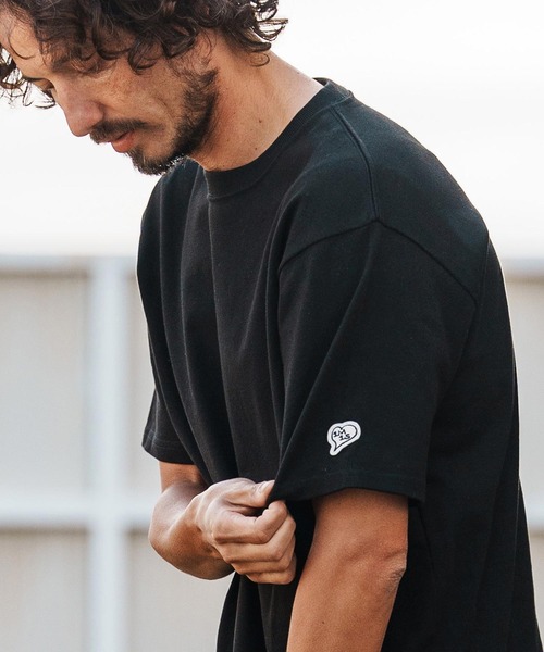 1minute 1second(ワンミニットワンセカンド)の「mt10109-10oz t-shirt with heart patch Tシャツ(1M26H260)(Tシャツ/カットソー・メンズ・グレイッシュベージュ/ブラック/ネイビー/ホワイト・S/M/L/XL)」の21枚目の写真