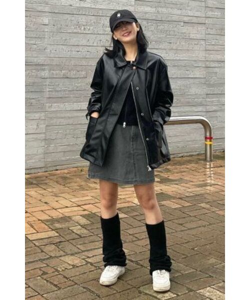 5OML(オーオーエムエル)の「オーバーサイズレザージャケット(ブラック)(ライダースジャケット・レディース・ブラック・LARGE/MEDIUM)」の14枚目の写真