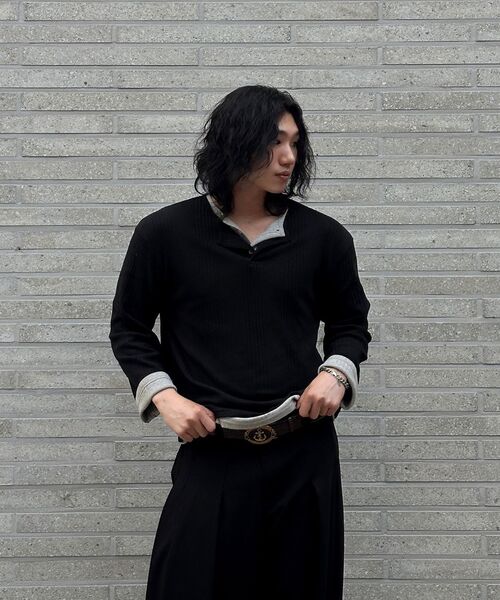 JUAN HOMME（ジュアンオム）の「ヘンリーネックロングスリーブTシャツ（ホワイト）（Tシャツ/カットソー・メンズ・ホワイト・SMALL/MEDIUM/LARGE）」の6枚目の写真