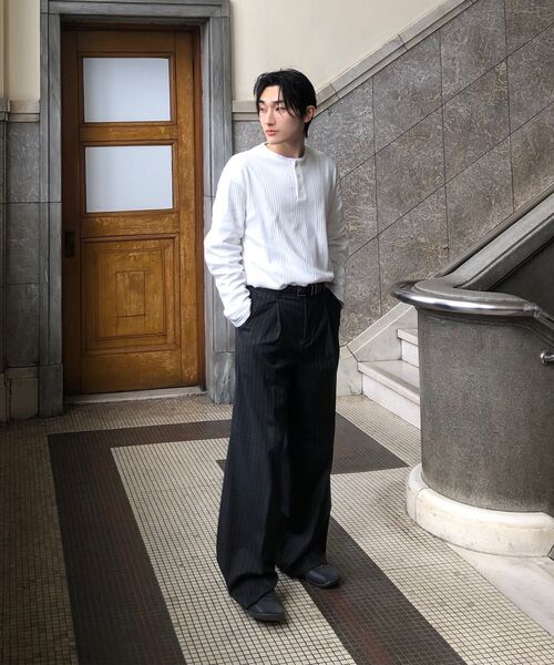 JUAN HOMME（ジュアンオム）の「ヘンリーネックロングスリーブTシャツ（ホワイト）（Tシャツ/カットソー・メンズ・ホワイト・SMALL/MEDIUM/LARGE）」の7枚目の写真