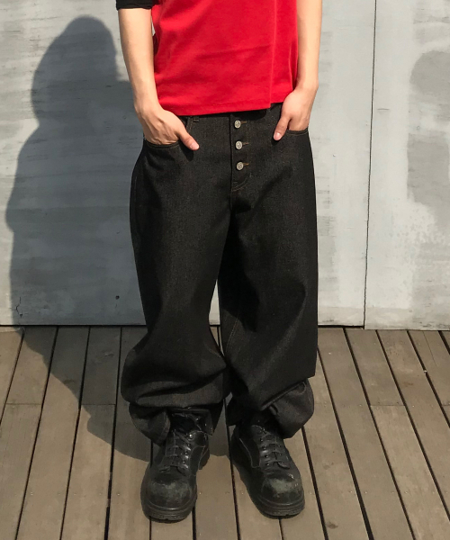 KICHUL（キチョル）の「Midnight Raw Wide Denim Pants (Black)（デニムパンツ・メンズ・その他・SMALL/MEDIUM/LARGE）」の5枚目の写真