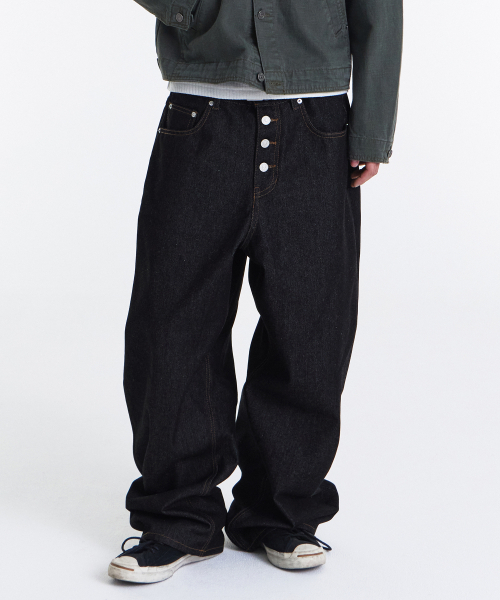KICHUL（キチョル）の「Midnight Raw Wide Denim Pants (Black)（デニムパンツ・メンズ・その他・SMALL/MEDIUM/LARGE）」の9枚目の写真