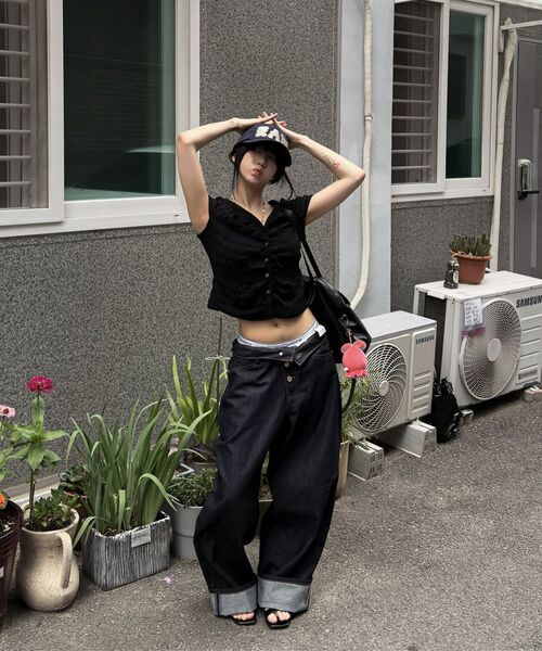 KICHUL（キチョル）の「Midnight Raw Wide Denim Pants (Black)（デニムパンツ・メンズ・その他・SMALL/MEDIUM/LARGE）」の12枚目の写真