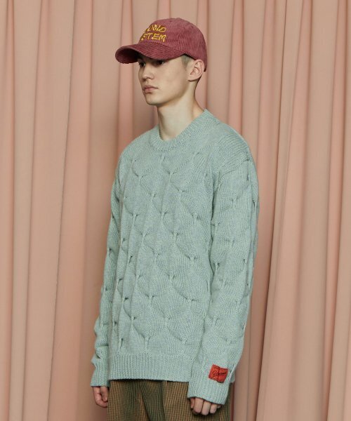UNALLOYED(アナロイド)の「エンボスクローバーニット / ミント(ニット/セーター・メンズ・その他・LARGE/MEDIUM/SMALL)」の2枚目の写真