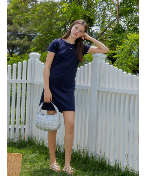 ANOETIC（アノエティック）の「LACE TERRY ONE-PIECE_NAVY（ワンピース・レディース・ネイビー・FREE）」の2枚目の写真