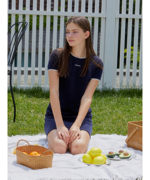 ANOETIC（アノエティック）の「LACE TERRY ONE-PIECE_NAVY（ワンピース・レディース・ネイビー・FREE）」の3枚目の写真