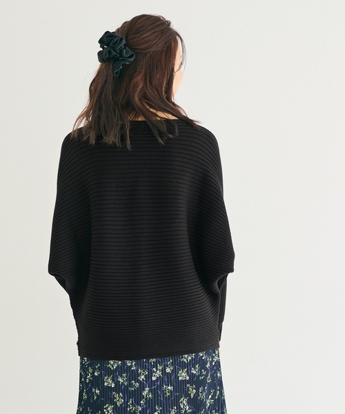 coca(coca)(コカ)の「太リブボートネックドルマンニット(ニット/セーター・レディース・グレー/ブラック・L/M/S)」の8枚目の写真