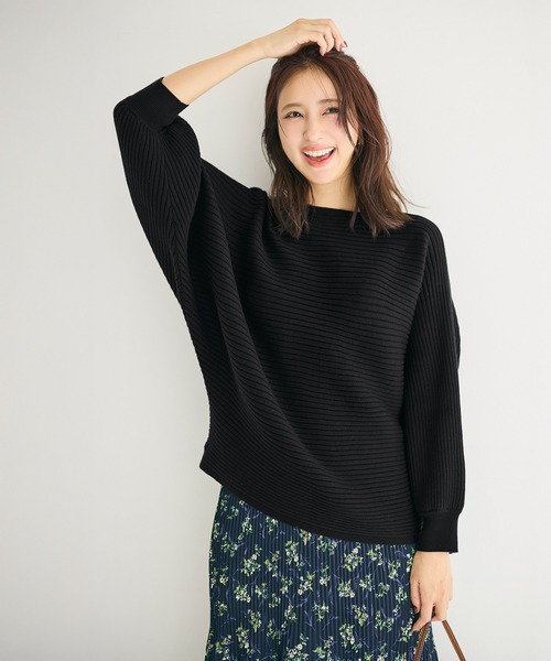 coco　Cニット ブラック シャネル COCOボタン付き ブラックニット セミフレア