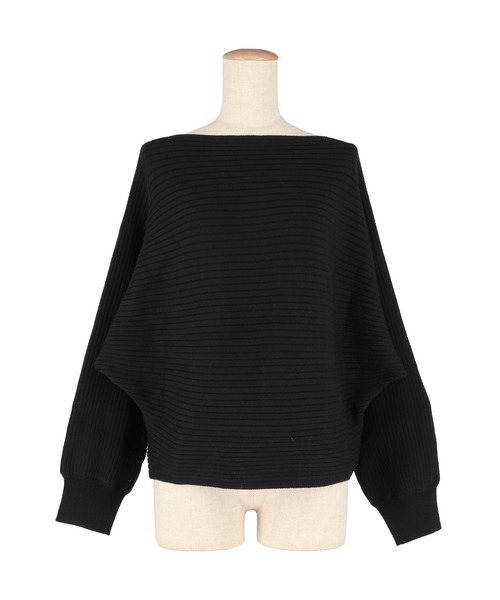 coca(coca)(コカ)の「太リブボートネックドルマンニット(ニット/セーター・レディース・グレー/ブラック・L/M/S)」の21枚目の写真