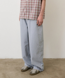 wide denim pants (blue grey)