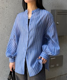 COLONY 2139（コロニートゥーワンスリーナイン）の「ストライプシアーバンドカラー長袖シャツ（シャツ/ブラウス）」