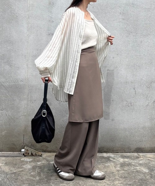 COLONY 2139（コロニートゥーワンスリーナイン）の「ストライプシアーバンドカラー長袖シャツ（シャツ/ブラウス・レディース・オフホワイト/ブルー・FREE）」の16枚目の写真