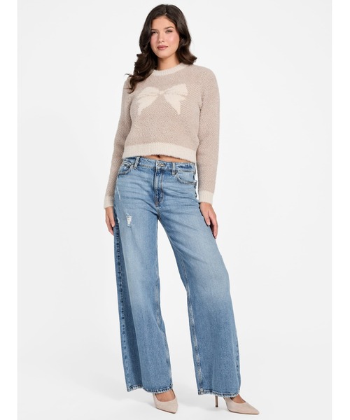 Guess(ゲス)の「Long Sleeves Crew Neck Bow Jacquard Sweater ニット セーター(ニット/セーター・レディース・ベージュ/グレー・SMALL/MEDIUM/LARGE/X-SMALL)」の8枚目の写真