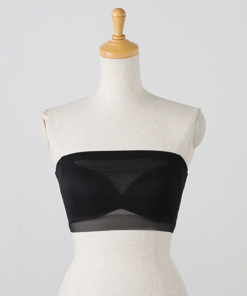 NICENICE MOMENT(ナイスナイスモーメント)の「【NICENICE MOMENT / ナイスナイスモーメント】MESH TUBE TOP(チューブトップ・レディース・ブラウン系その他/アイボリー/ブラック・3/1)」の3枚目の写真